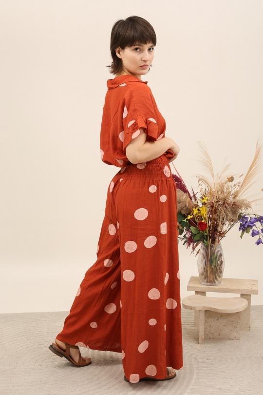 Pantaloni Donna Terra-cota Lea & Luc 86712 Efashion Paris