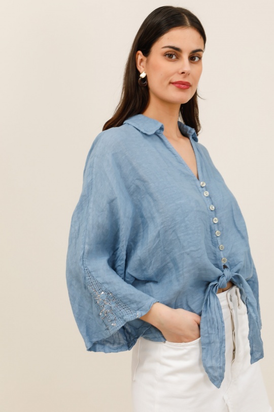 Camicie Donna Jean blue Lea & Luc 12183 Efashion Paris