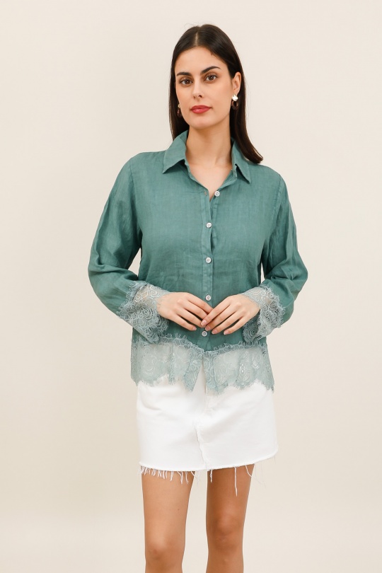 Camicie Donna Canard green Lea & Luc 65420 Efashion Paris