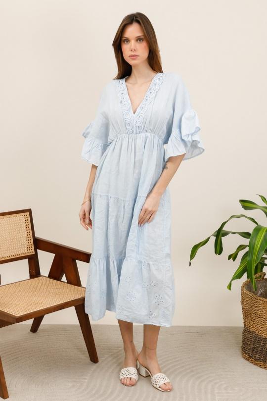 Abiti maxi Donna Sky blue Lea & Luc 72341 Efashion Paris