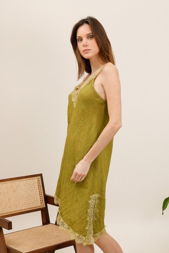 Robes courtes Femme Vert Avocat Lea & Luc 73696 Efashion Paris