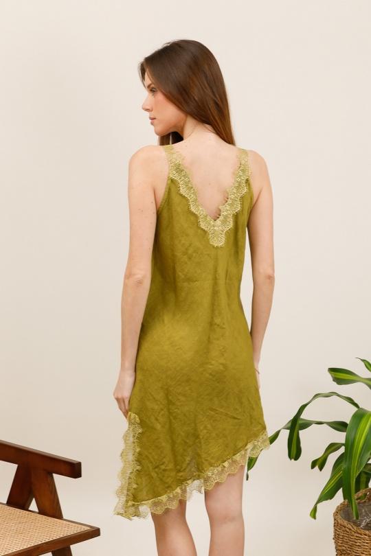 Robes courtes Femme Vert Avocat Lea & Luc 73696 Efashion Paris