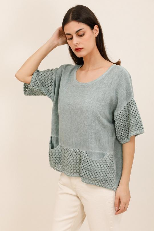 Camicette Donna Canard green Lea & Luc 10420 Efashion Paris