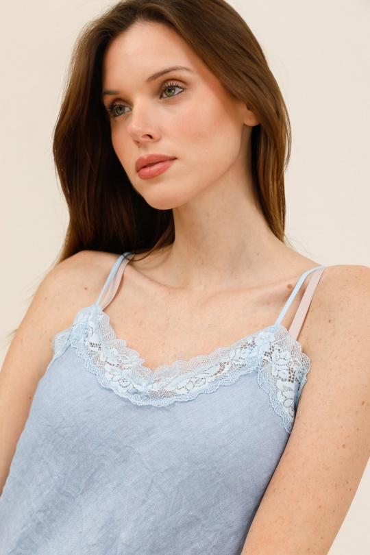 Débardeurs Femme Bleu ciel Lea & Luc 64030 Efashion Paris