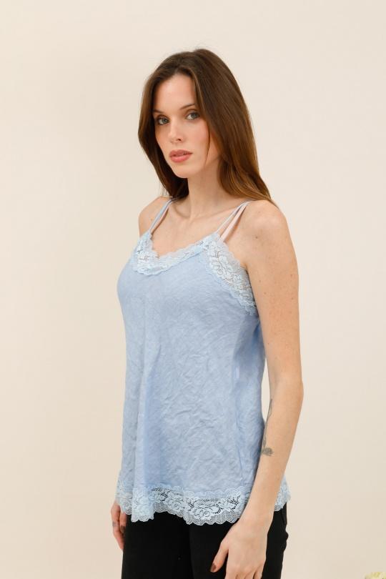 Débardeurs Femme Bleu ciel Lea & Luc 64030 Efashion Paris