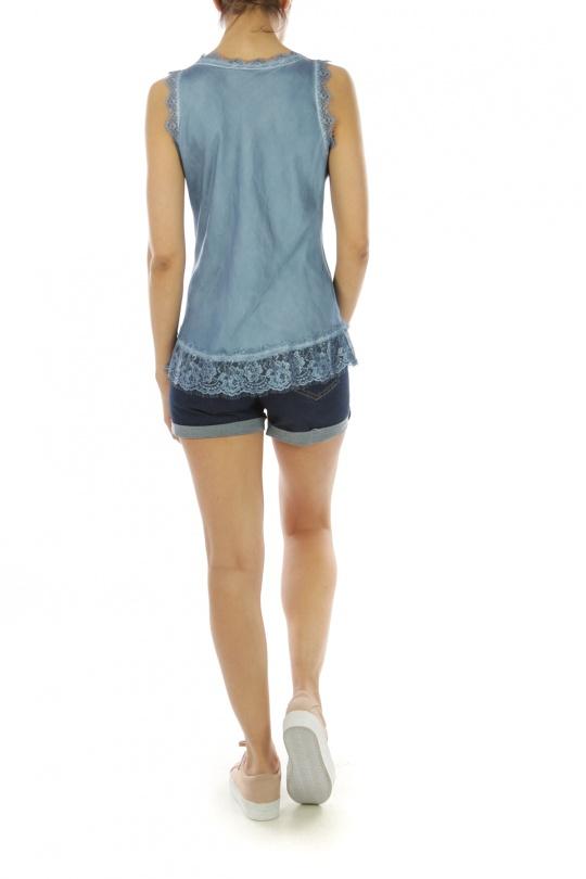 Tops Femme Bleu ciel Lea & Luc 6173N Efashion Paris