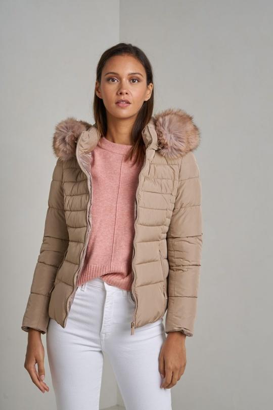 Down jackets Women Beige Attrait Paris AT8232. Efashion Paris