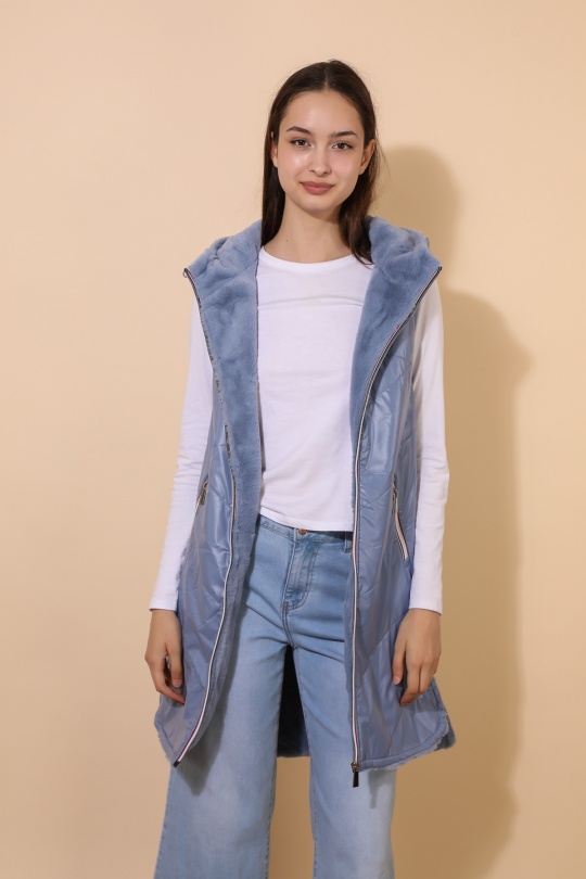 Doudounes Femme Bleu jean Attrait Paris AT8391B Efashion Paris