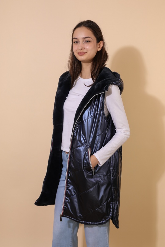 Doudounes Femme Bleu jean Attrait Paris AT8391B Efashion Paris