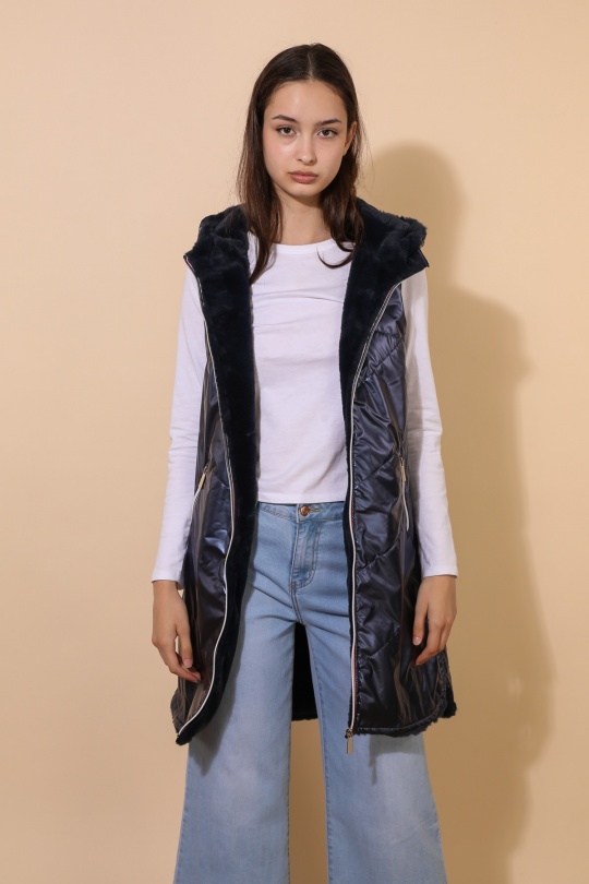 Doudounes Femme Bleu jean Attrait Paris AT8391B Efashion Paris