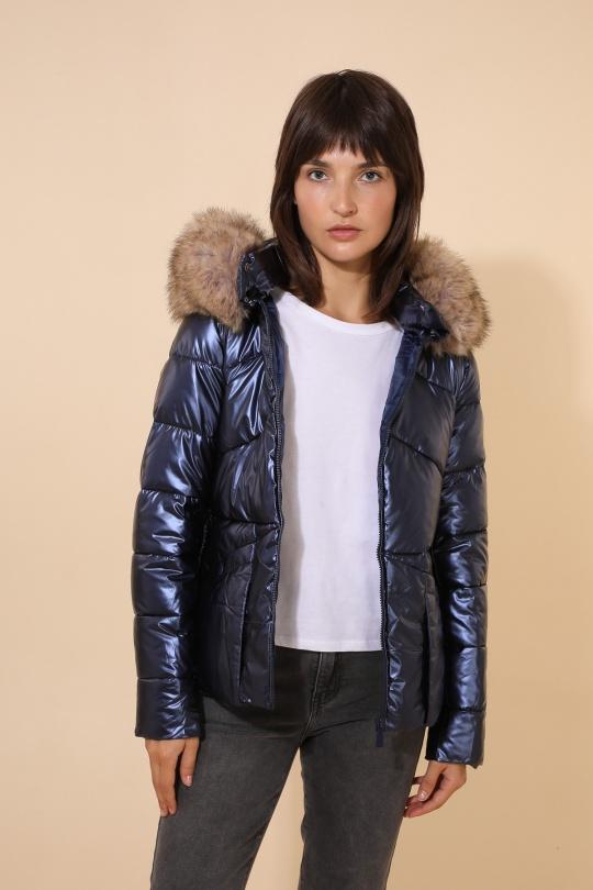 Doudounes Femme Bleu marine Attrait Paris AT8383B Efashion Paris