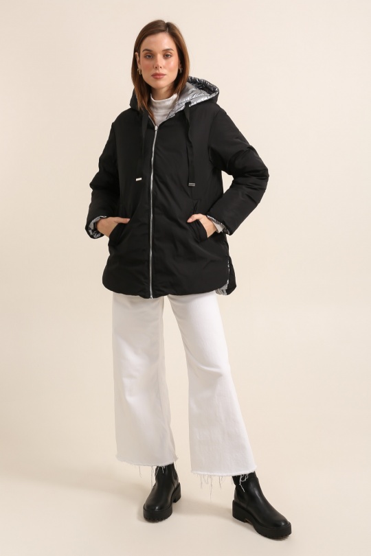 Doudounes Femme Noir Attrait Paris AT8535B Efashion Paris