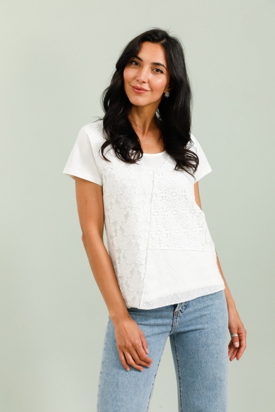 Tops Women White Attrait Paris S2050 Efashion Paris