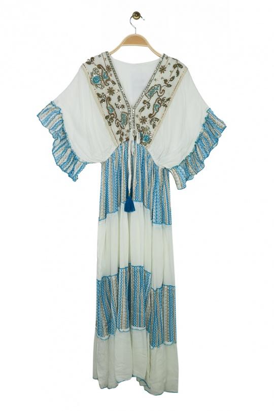 Robes longues Femme Bleu Attrait Paris AV68 Efashion Paris