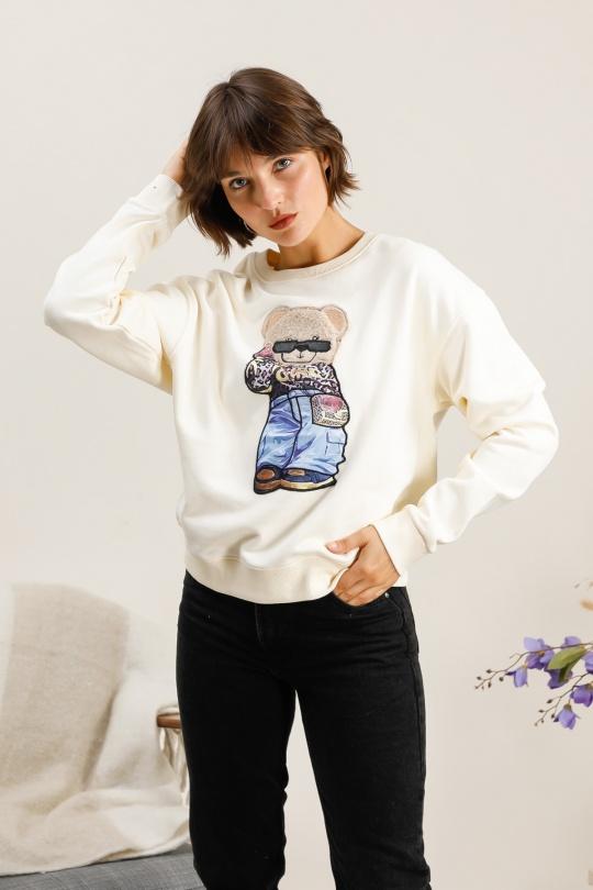 Sweats Femme Blanc Attrait Paris SW9BG Efashion Paris