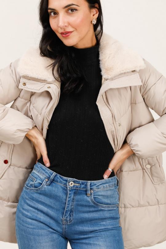 Doudounes Femme Noir Attrait Paris AT8588 Efashion Paris