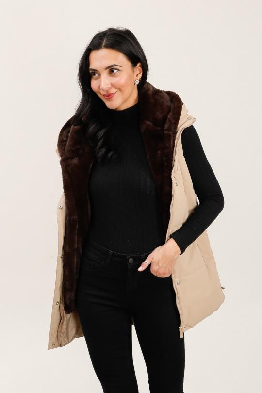 Doudounes Femme Beige Attrait Paris AT8589 Efashion Paris