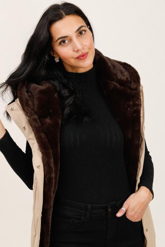 Doudounes Femme Beige Attrait Paris AT8589 Efashion Paris