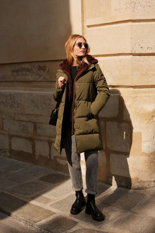 Doudounes Femme Kaki Attrait Paris AT8599 Efashion Paris