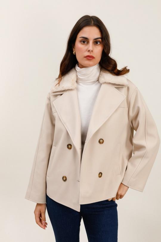 Manteaux Femme Beige Attrait Paris AT8593 Efashion Paris