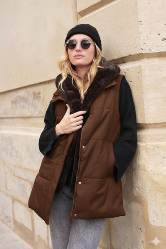 Doudounes Femme Chocolat Attrait Paris AT8589 Efashion Paris