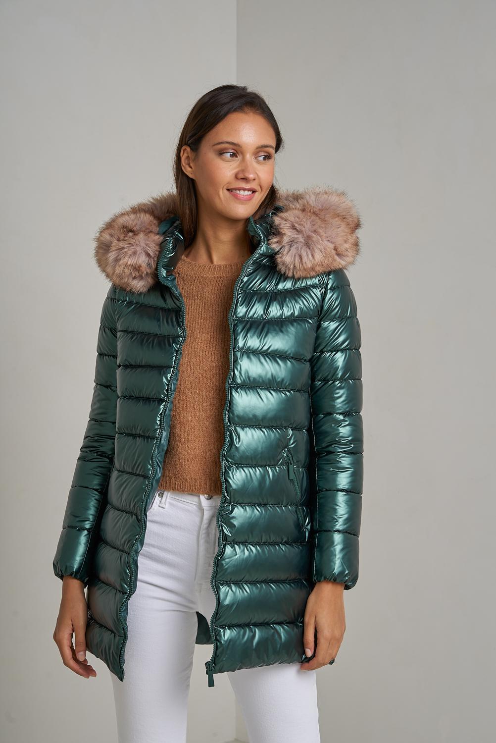 Doudounes Femme Vert sapin Attrait Paris AT8267B. #c Efashion Paris