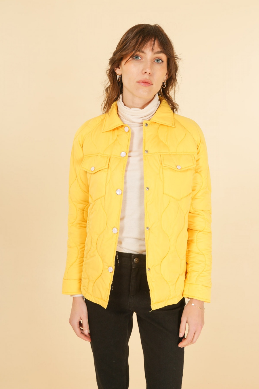 Doudounes Femme Jaune Attrait Paris AT8372 #c Efashion Paris