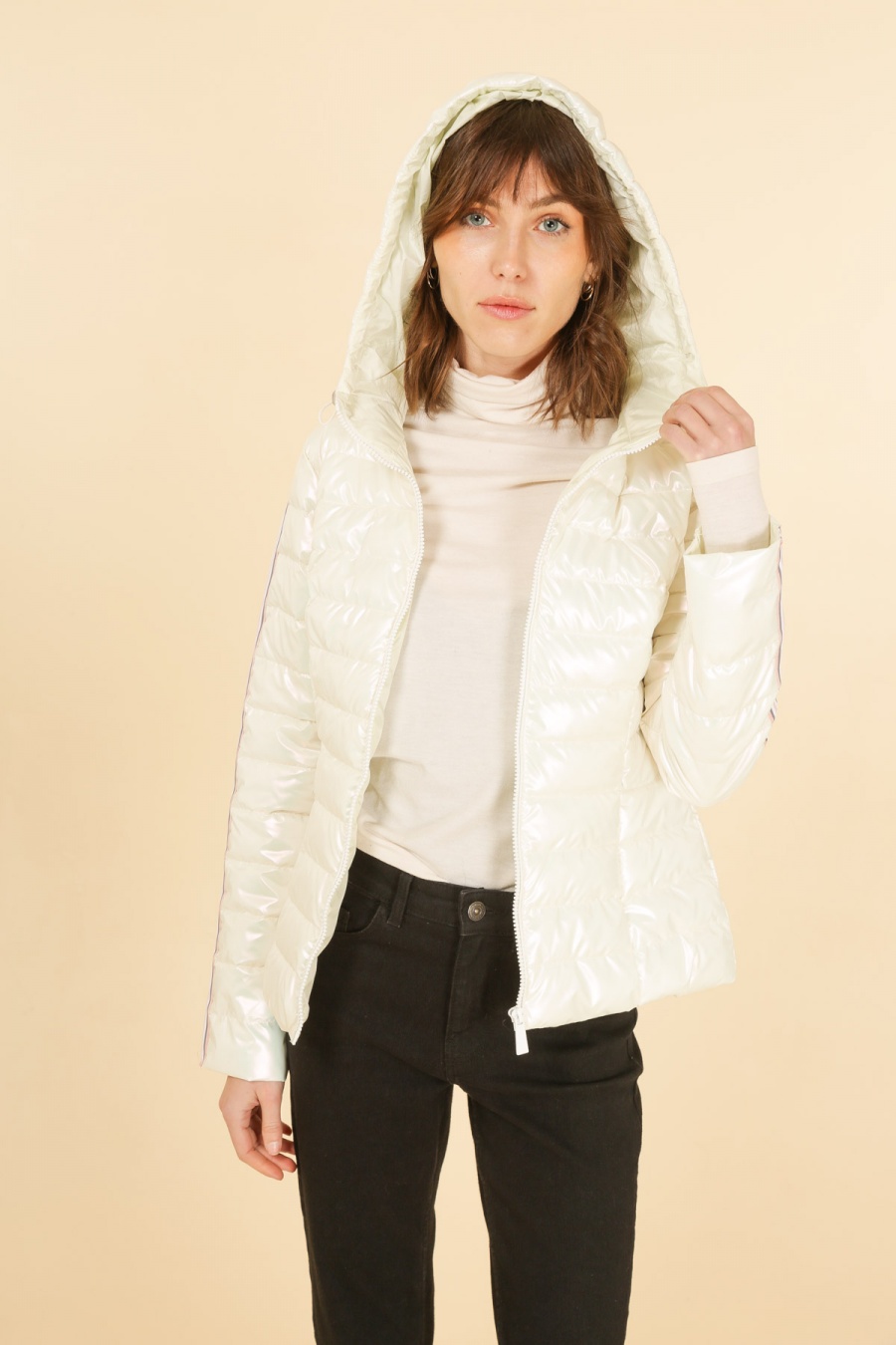 Doudounes Femme Argent Attrait Paris AT8368B #c Efashion Paris