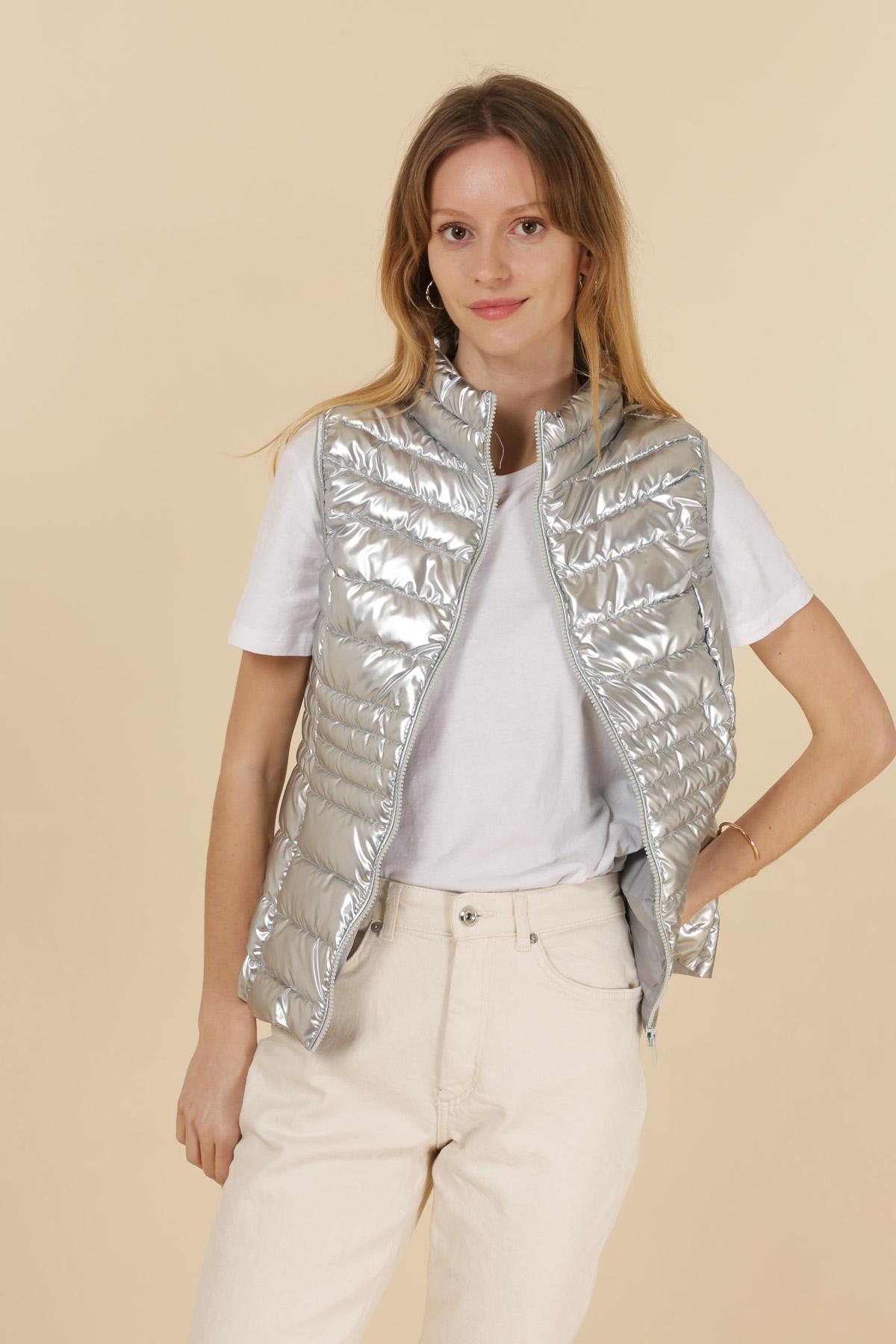 Doudounes Femme Argent Attrait Paris AT342B #c Efashion Paris