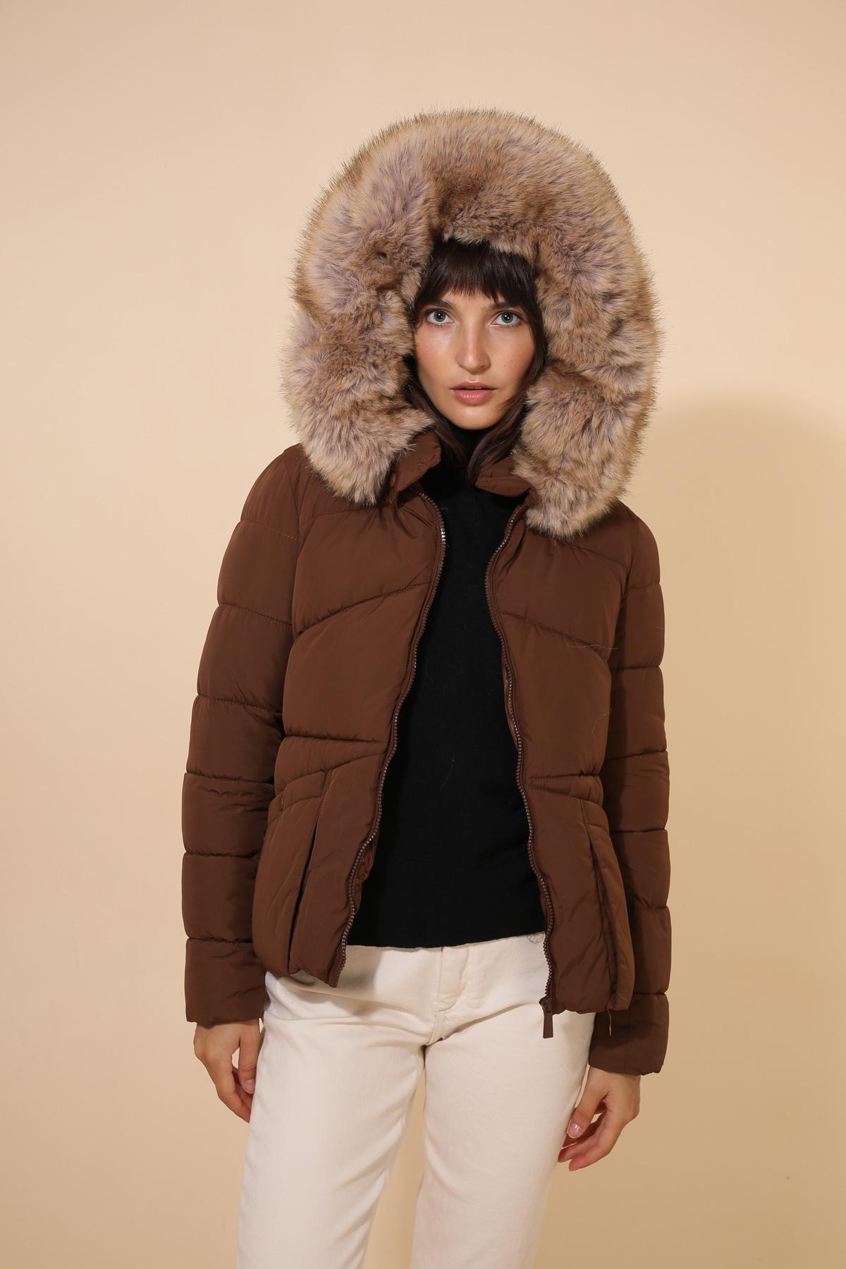 Doudounes Femme Chocolat Attrait Paris AT8383 #c Efashion Paris