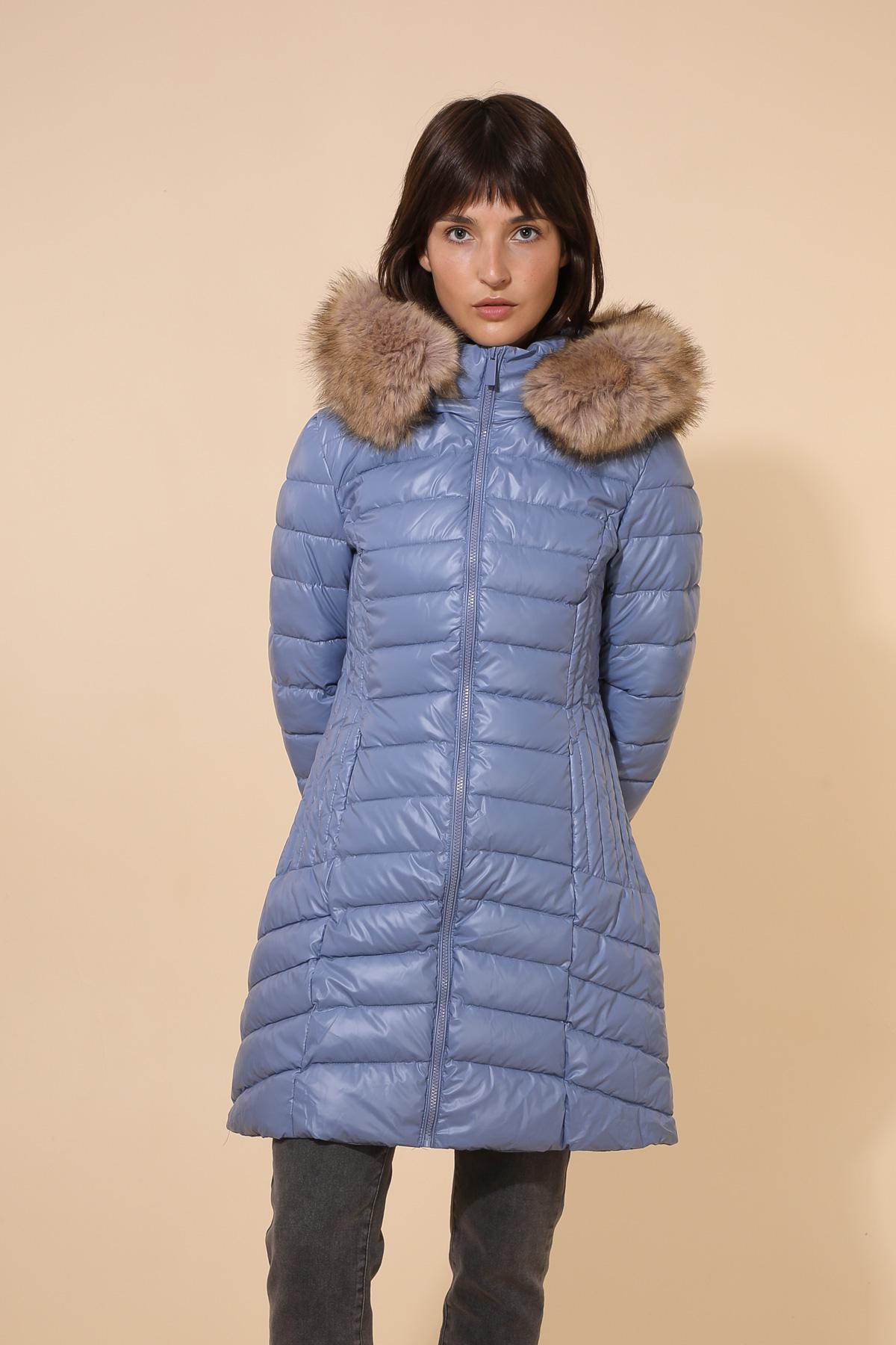 Doudounes Femme Bleu jean Attrait Paris AT8258B #c Efashion Paris