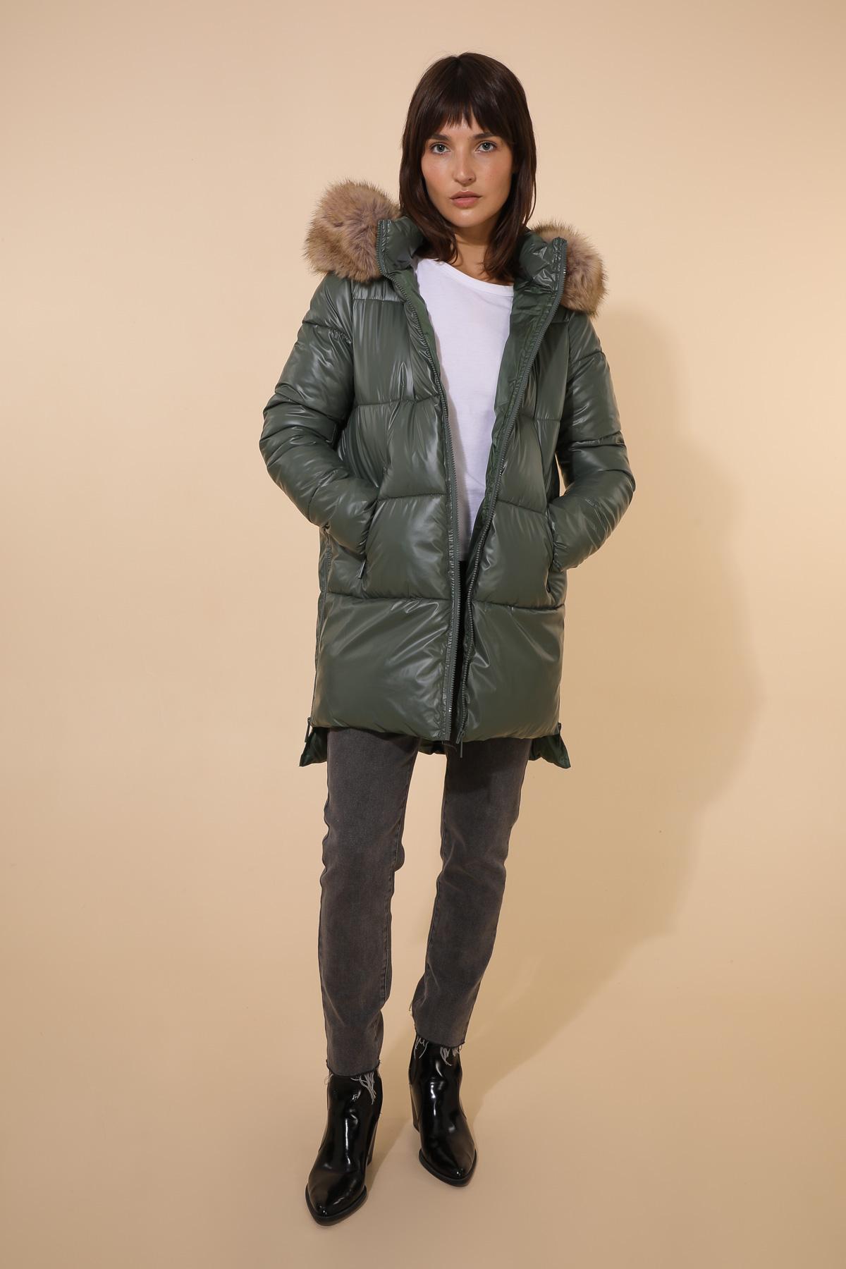 Doudounes Femme Vert Attrait Paris AT8332B #c Efashion Paris