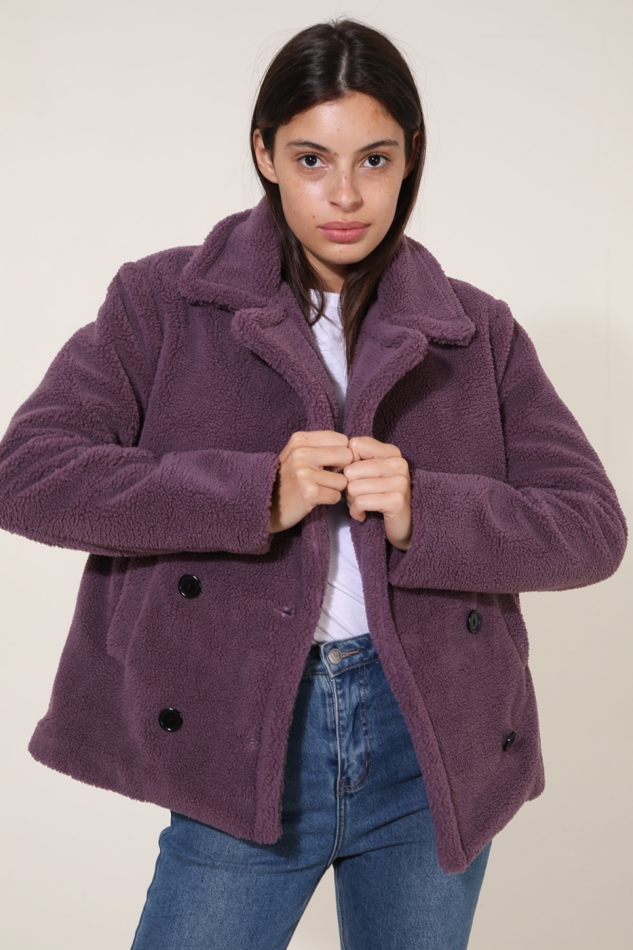 Cappotti Donna Purple Attrait Paris AT8513 #c Efashion Paris