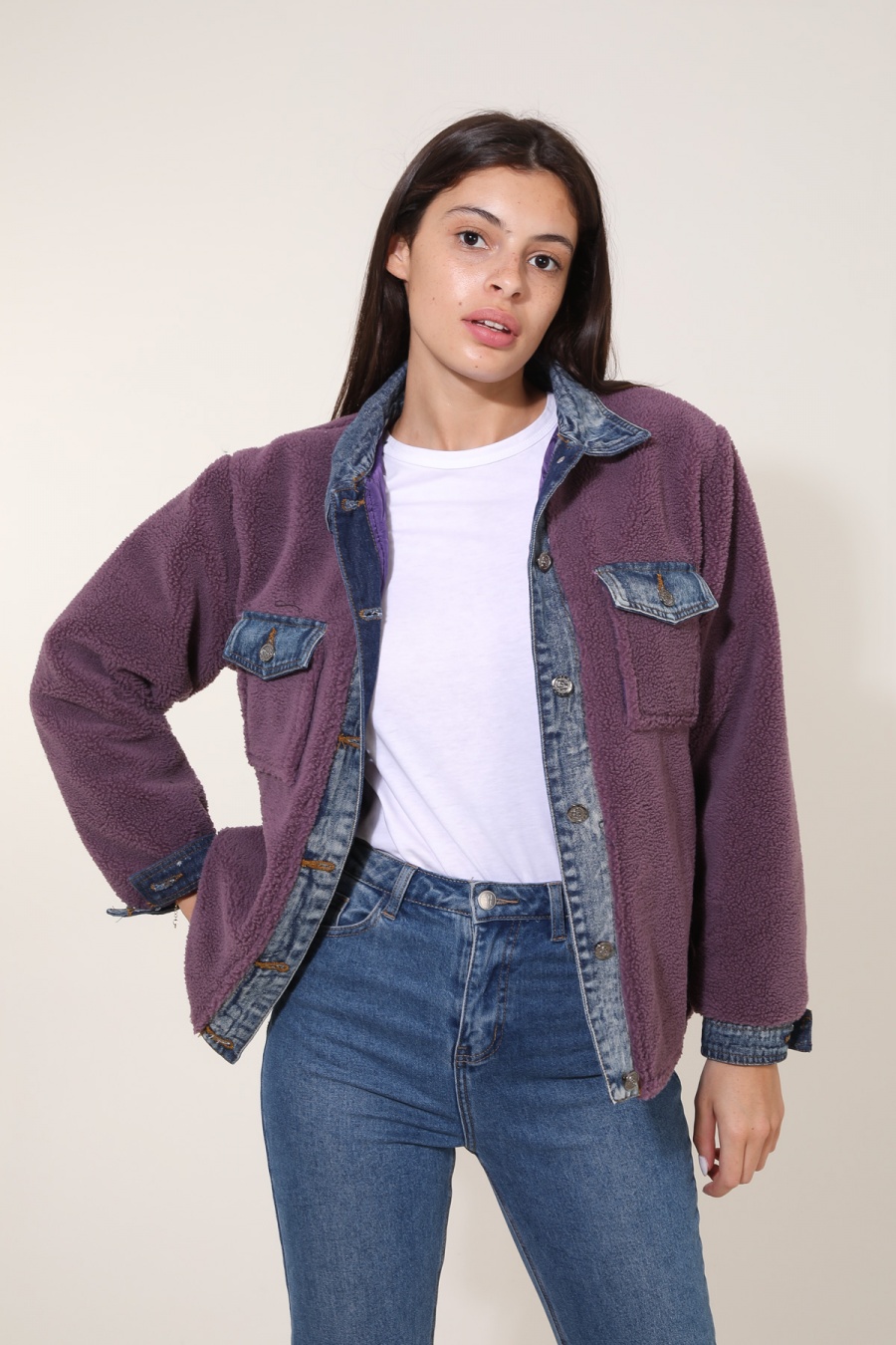 Cappotti Donna Purple Attrait Paris AT8511 #c Efashion Paris