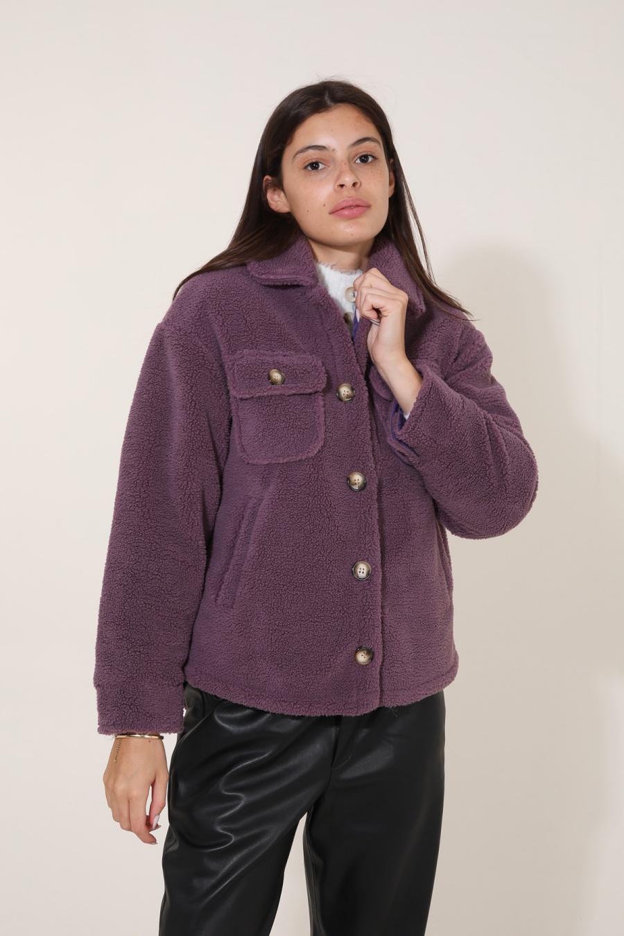 Cappotti Donna Purple Attrait Paris AT8515 #c Efashion Paris