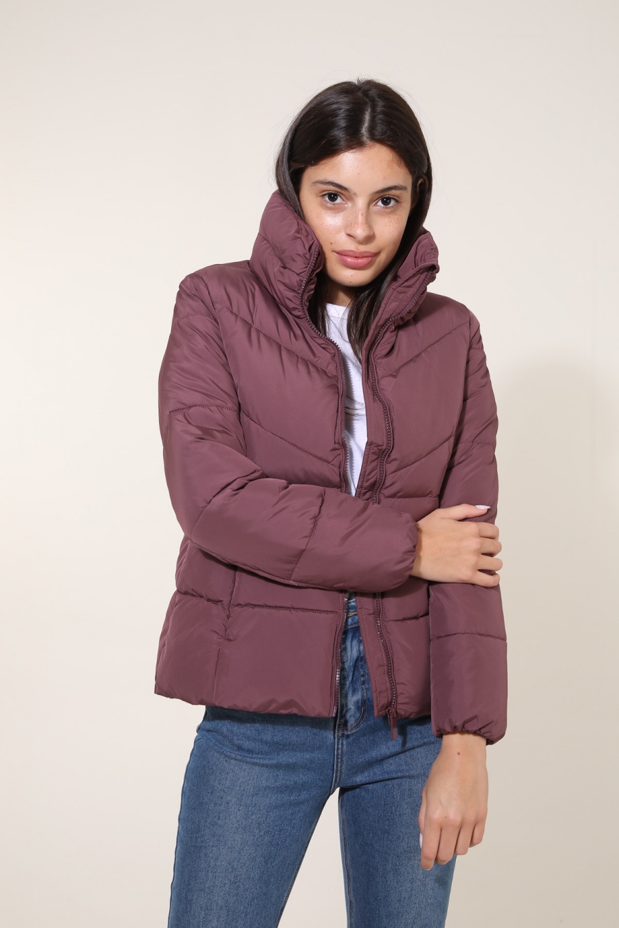 Piumini Donna Purple Attrait Paris AT8507 #c Efashion Paris