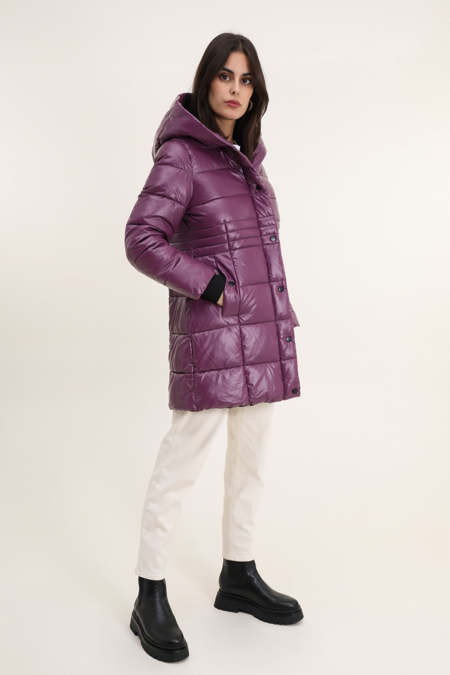 Doudounes Femme Violet Attrait Paris AT8392B #c Efashion Paris