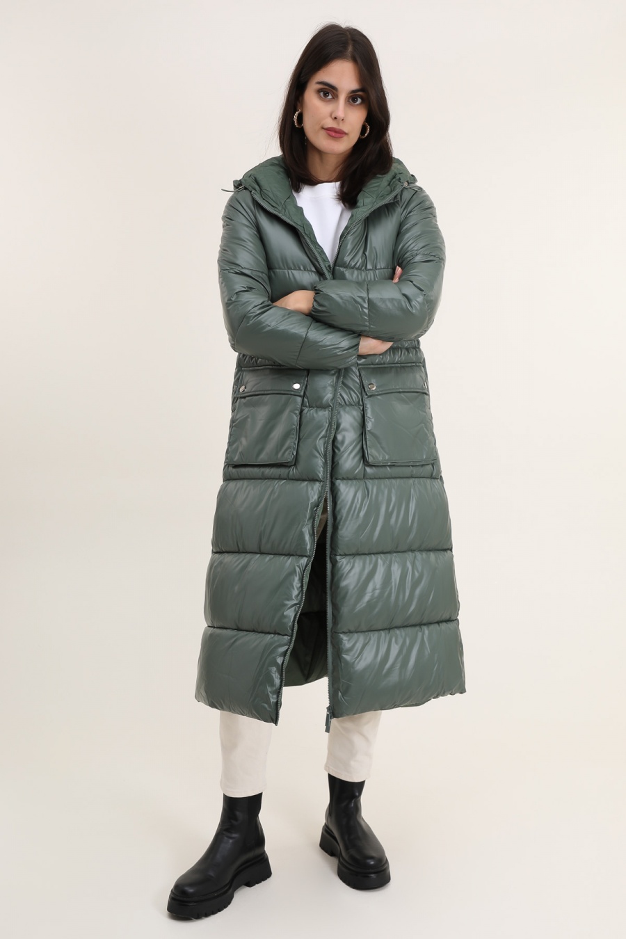 Doudounes Femme Vert Attrait Paris AT8505B #c Efashion Paris