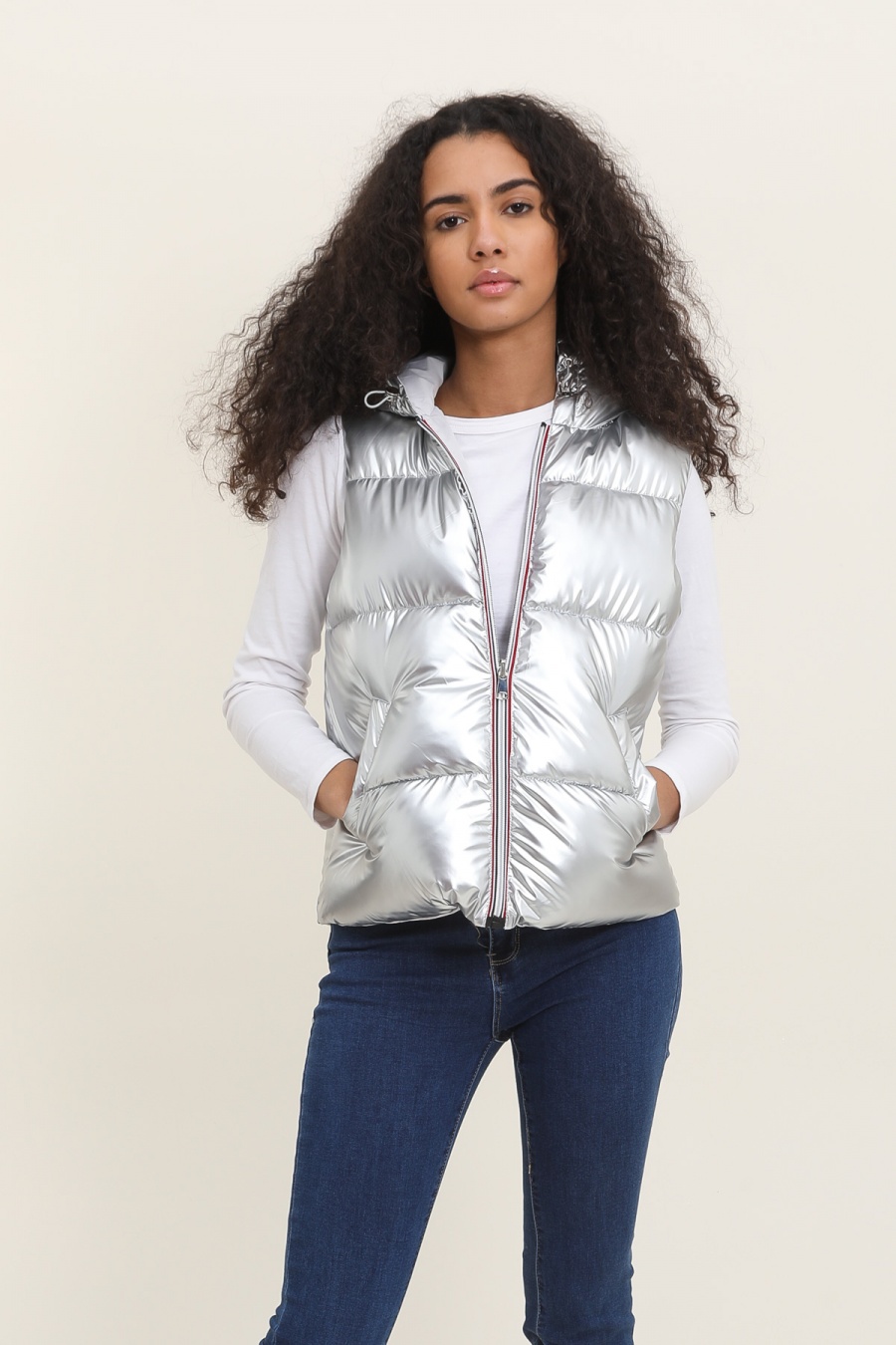 Doudounes Femme Argent Attrait Paris AT8520B #c Efashion Paris