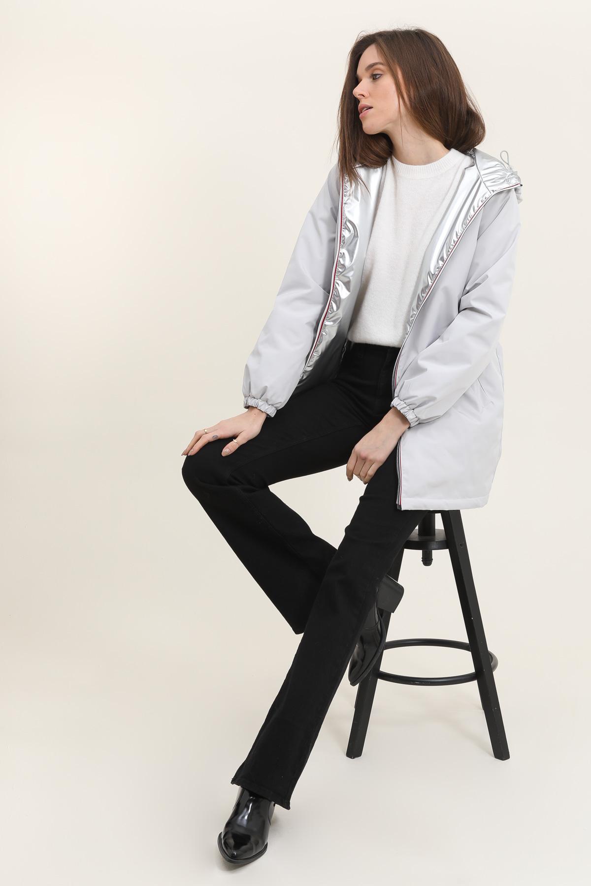 Parkas Femme Argent Attrait Paris AT8522B #c Efashion Paris