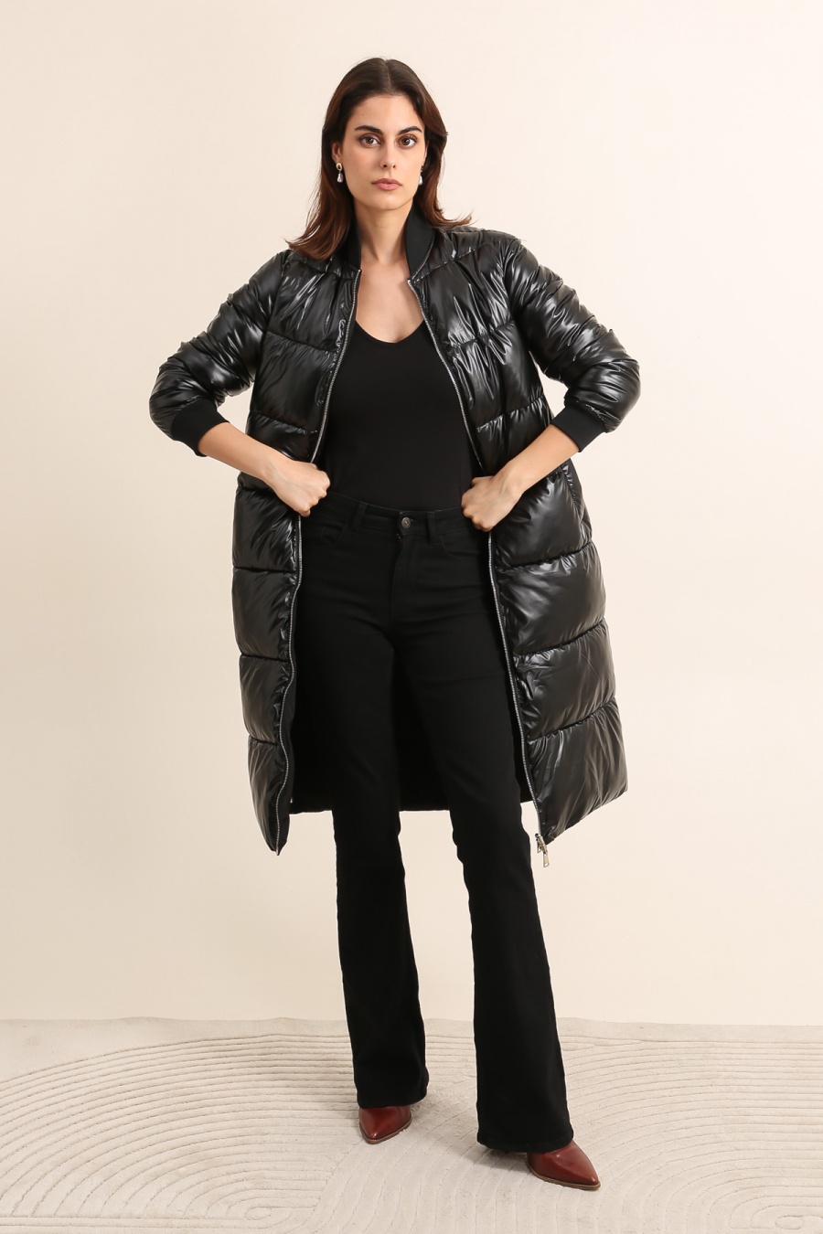 Doudounes Femme Noir Attrait Paris AT8532B #c Efashion Paris