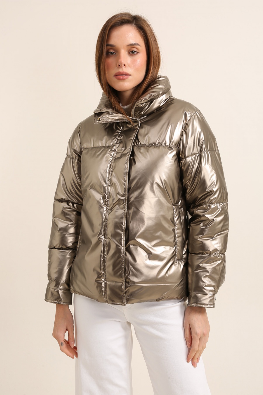 Doudounes Femme Or Attrait Paris AT8553B #c Efashion Paris