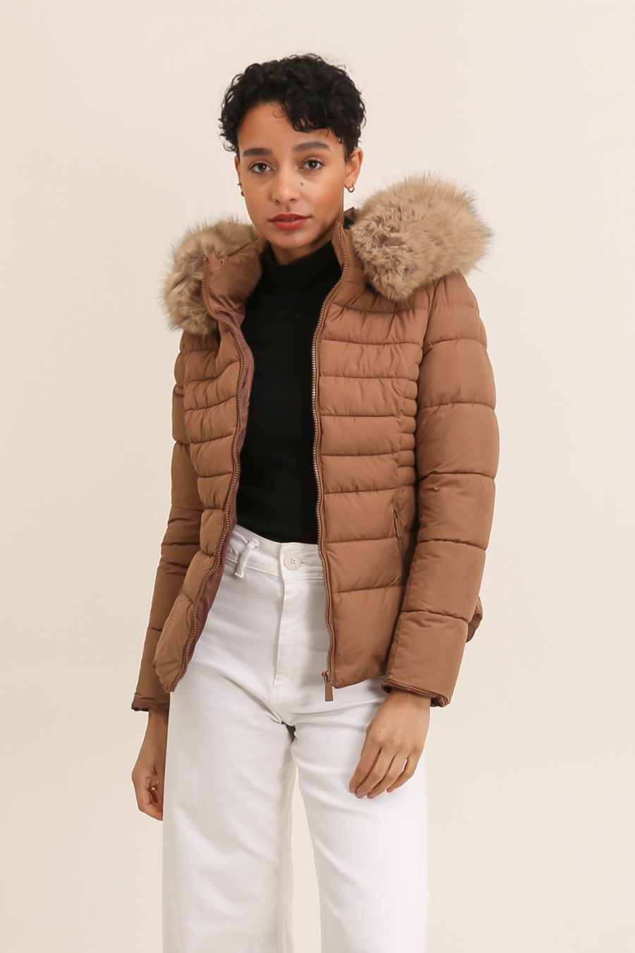 Doudounes Femme Caramel Attrait Paris AT8232 #c Efashion Paris