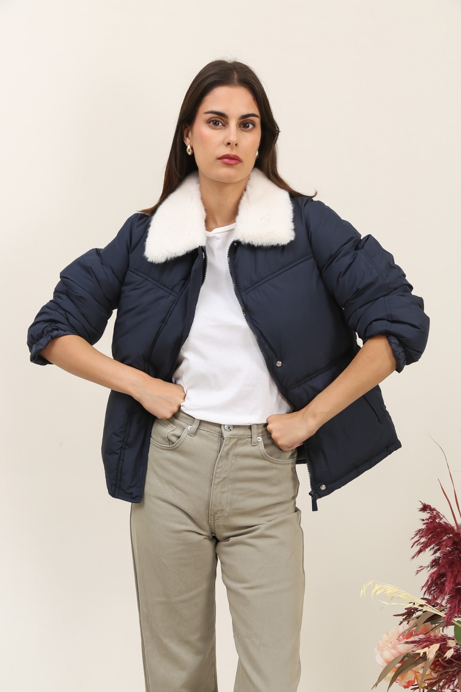 Doudounes Femme Kaki Attrait Paris AT8576 #c Efashion Paris