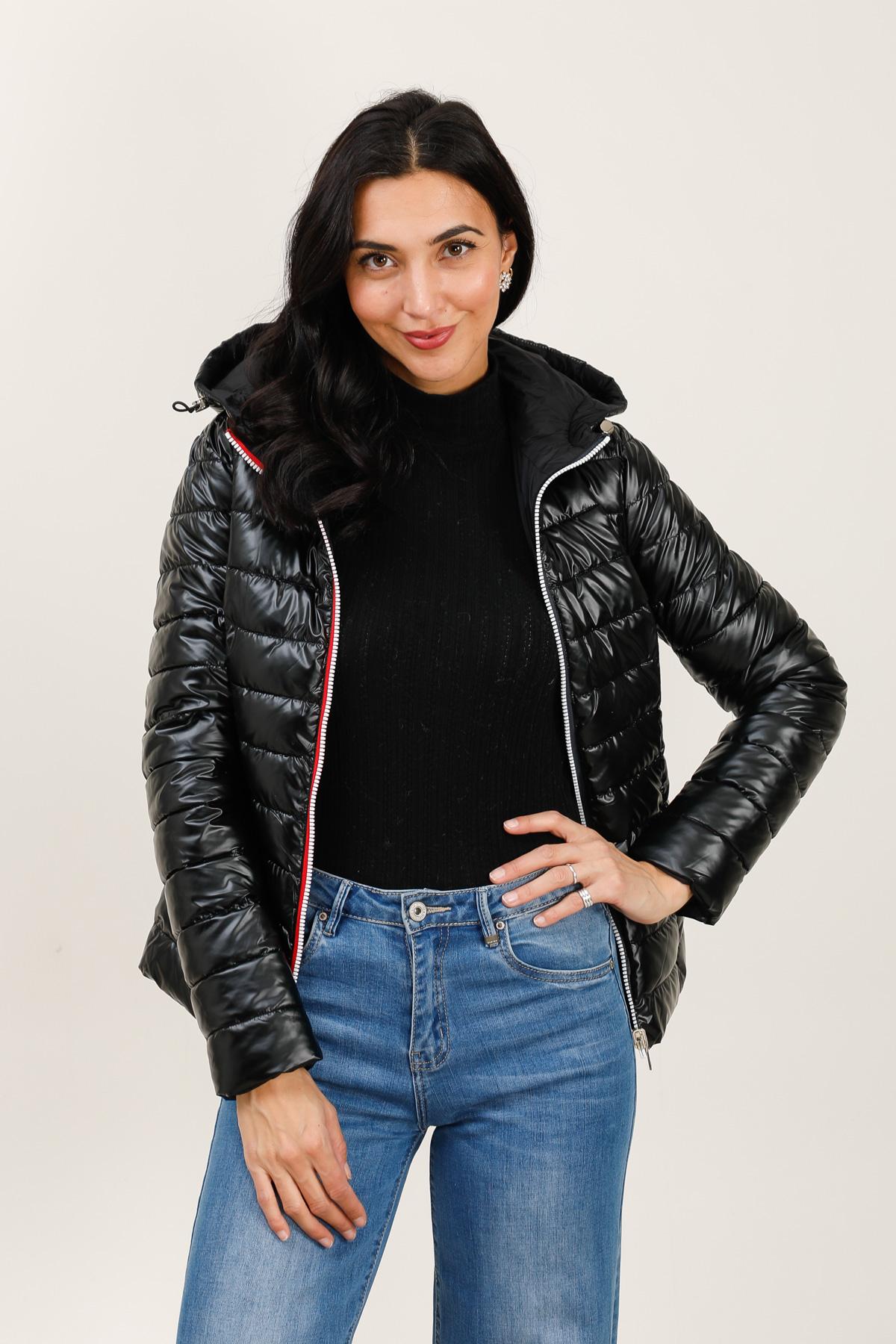 Doudounes Femme Noir Attrait Paris AT8573B #c Efashion Paris