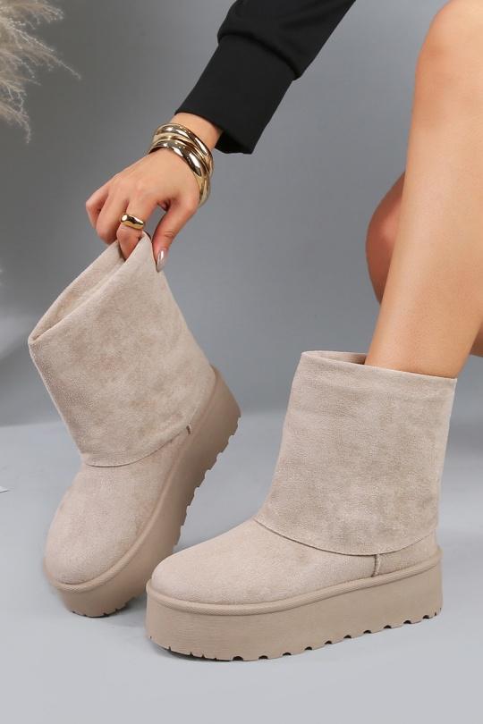 Bottines Chaussures Beige CINK-ME  L-561 Efashion Paris