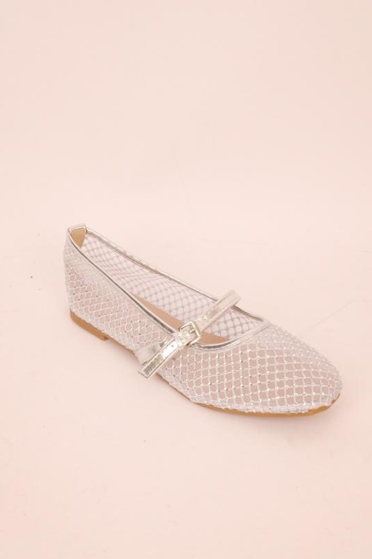 Ballerines Chaussures Argent CINK-ME  QP55-12 Efashion Paris