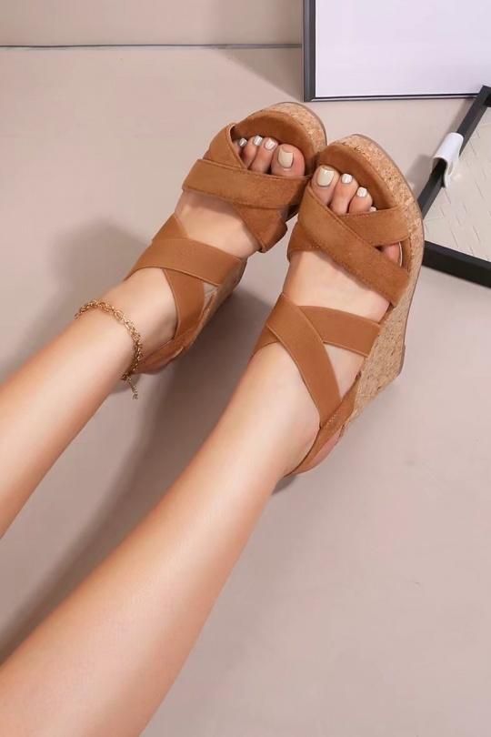 De cuña Zapatos Black CINK-ME  JD953-12 Efashion Paris