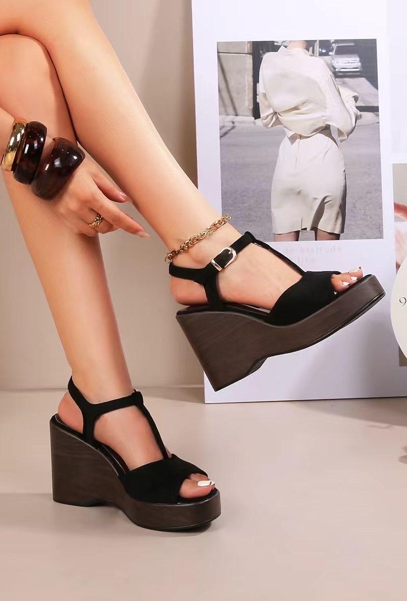 Compensées Chaussures Noir CINK-ME  17FO-66 #c Efashion Paris