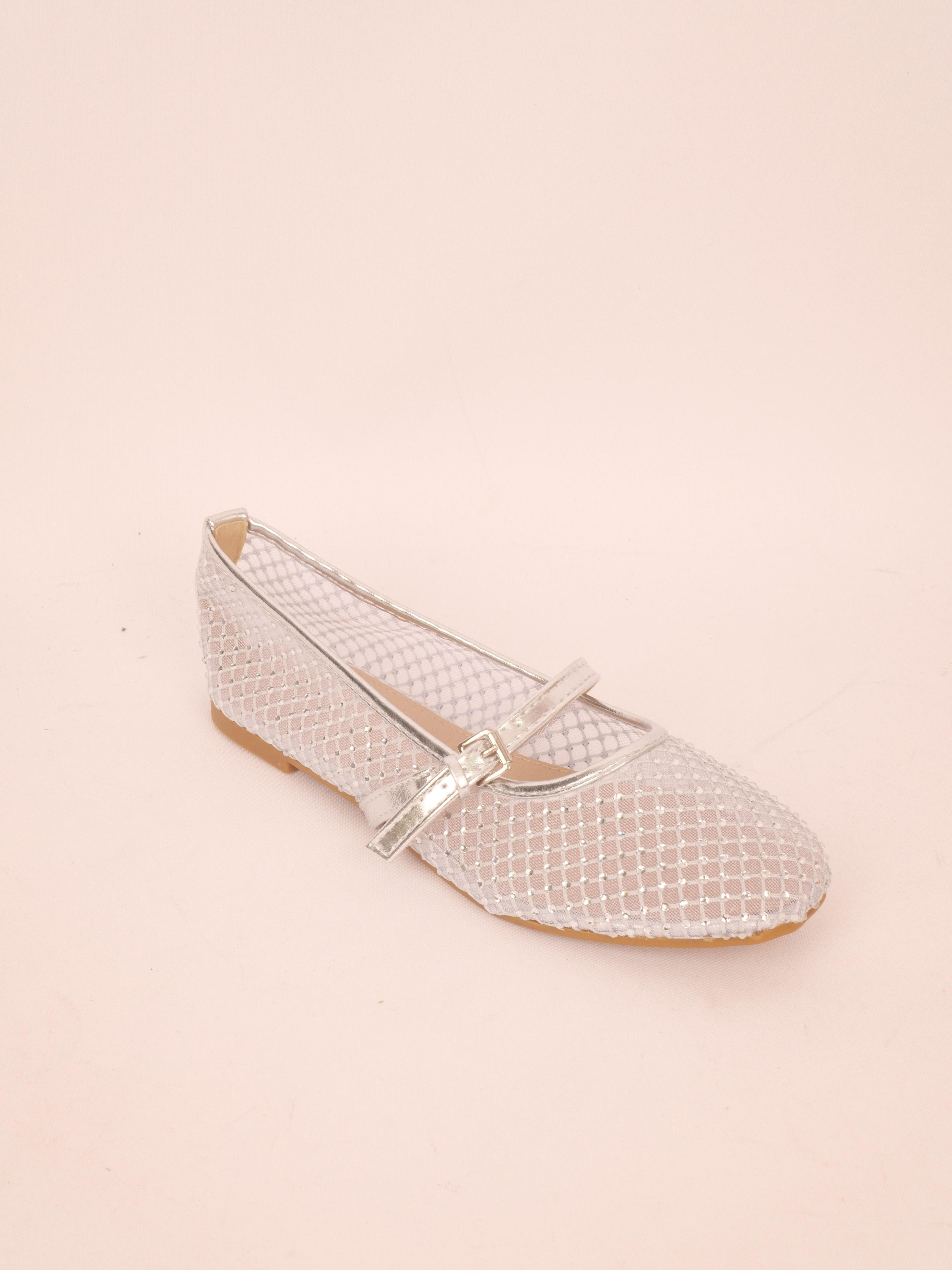 Ballerines Chaussures Argent CINK-ME  QP55-12 #c Efashion Paris